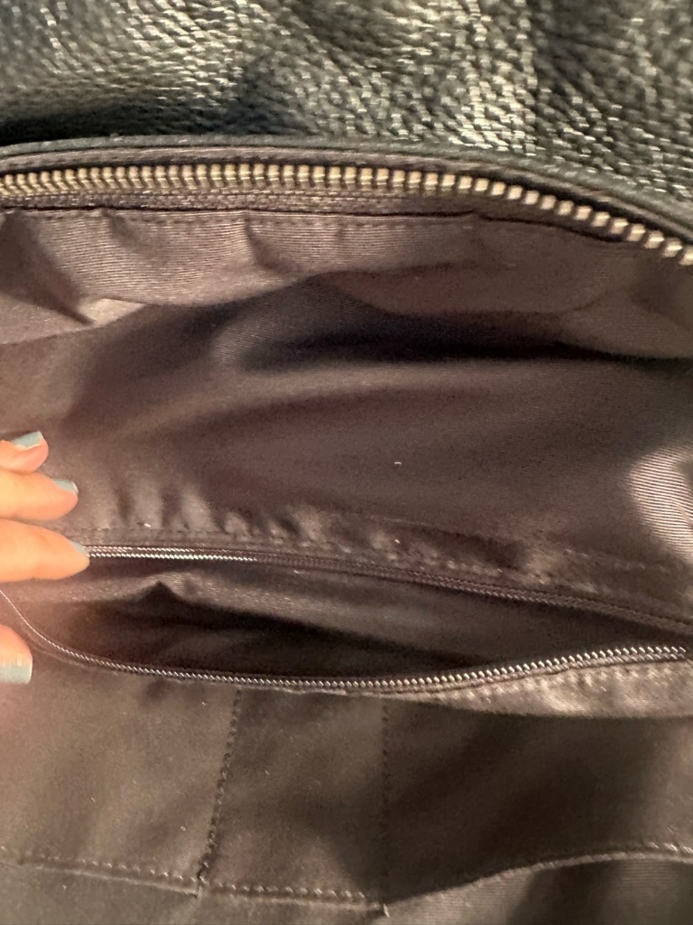 Coach Black Leather Backpack with Brown and Navy Stripe Detailing - Picture 16 of 16
